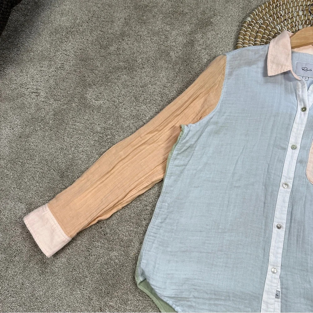 Rails Ellis Bermuda Color Block Button Front Shir… - image 5